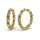 1 - Carisa 11.38 ctw (4.50 mm) Inside Outside Round Citrine and Natural Diamond Eternity Hoop Earrings 