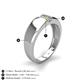 5 - Ethan 3.00 mm Round White Sapphire and Yellow Diamond 2 Stone Men Wedding Ring 