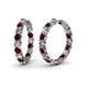 1 - Carisa 11.98 ctw (4.50 mm) Inside Outside Round Red Garnet and Natural Diamond Eternity Hoop Earrings 