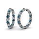 1 - Carisa 11.20 ctw (4.50 mm) Inside Outside Round Blue Diamond and Natural Diamond Eternity Hoop Earrings 