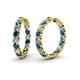 1 - Carisa 11.20 ctw (4.50 mm) Inside Outside Round Blue Diamond and Natural Diamond Eternity Hoop Earrings 