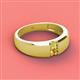 3 - Ethan 3.00 mm Round Yellow Diamond and Citrine 2 Stone Men Wedding Ring 