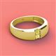 3 - Ethan 3.00 mm Round Yellow Diamond and Yellow Sapphire 2 Stone Men Wedding Ring 