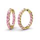 1 - Carisa 11.55 ctw (4.50 mm) Inside Outside Round Pink Tourmaline Eternity Hoop Earrings 