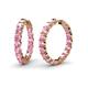 1 - Carisa 11.55 ctw (4.50 mm) Inside Outside Round Pink Tourmaline Eternity Hoop Earrings 