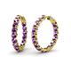 1 - Carisa 11.55 ctw (4.50 mm) Inside Outside Round Amethyst Eternity Hoop Earrings 