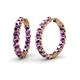 1 - Carisa 11.55 ctw (4.50 mm) Inside Outside Round Amethyst Eternity Hoop Earrings 
