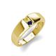4 - Ethan 3.00 mm Round Yellow Sapphire and Blue Sapphire 2 Stone Men Wedding Ring 