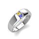 4 - Ethan 3.00 mm Round Yellow Sapphire and Tanzanite 2 Stone Men Wedding Ring 
