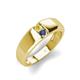 4 - Ethan 3.00 mm Round Yellow Sapphire and Iolite 2 Stone Men Wedding Ring 