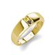 4 - Ethan 3.00 mm Round Yellow Sapphire and Smoky Quartz 2 Stone Men Wedding Ring 