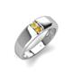 4 - Ethan 3.00 mm Round Yellow Sapphire and Citrine 2 Stone Men Wedding Ring 