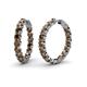 1 - Carisa 10.64 ctw (4.50 mm) Inside Outside Round Smoky Quartz Eternity Hoop Earrings 