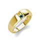 4 - Ethan 3.00 mm Round Yellow Sapphire and Blue Diamond 2 Stone Men Wedding Ring 