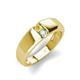 4 - Ethan 3.00 mm Round Yellow Sapphire and Opal 2 Stone Men Wedding Ring 