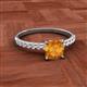 2 - Aurin 6.00 mm Cushion Shape Citrine and Diamond Engagement Ring 