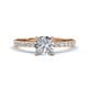 1 - Aurin GIA Certified 6.00 mm Cushion Shape Diamond and Round Diamond Engagement Ring 