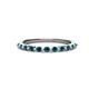 1 - Venice 2.00 mm Round Blue Diamond 11 Stone Wedding Band 