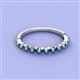2 - Venice 2.00 mm Round Blue Diamond 11 Stone Wedding Band 