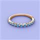 2 - Venice 2.00 mm Round Blue Topaz 11 Stone Wedding Band 
