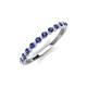 3 - Venice 2.00 mm Round Iolite 11 Stone Wedding Band 