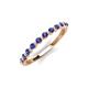 3 - Venice 2.00 mm Round Iolite 11 Stone Wedding Band 