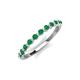 3 - Venice 2.00 mm Round Emerald 11 Stone Wedding Band 