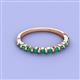 2 - Venice 2.00 mm Round Emerald 11 Stone Wedding Band 