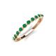 3 - Venice 2.00 mm Round Emerald 11 Stone Wedding Band 