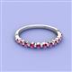 2 - Venice 2.00 mm Round Rhodolite Garnet 11 Stone Wedding Band 