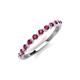 3 - Venice 2.00 mm Round Rhodolite Garnet 11 Stone Wedding Band 