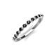 3 - Venice 2.00 mm Round Black Diamond 11 Stone Wedding Band 