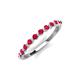 3 - Venice 2.00 mm Round Ruby 11 Stone Wedding Band 