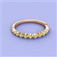 2 - Venice 2.00 mm Round Yellow Diamond 11 Stone Wedding Band 