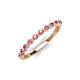 3 - Venice 2.00 mm Round Pink Tourmaline 11 Stone Wedding Band 