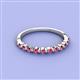 2 - Venice 2.00 mm Round Pink Tourmaline 11 Stone Wedding Band 