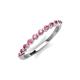 3 - Venice 2.00 mm Round Pink Tourmaline 11 Stone Wedding Band 