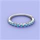 2 - Venice 2.00 mm Round Blue Topaz 11 Stone Wedding Band 