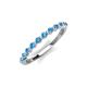 3 - Venice 2.00 mm Round Blue Topaz 11 Stone Wedding Band 