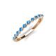 3 - Venice 2.00 mm Round Blue Topaz 11 Stone Wedding Band 