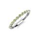 3 - Venice 2.00 mm Round Peridot 11 Stone Wedding Band 