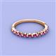 2 - Venice 2.00 mm Round Rhodolite Garnet 11 Stone Wedding Band 