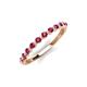 3 - Venice 2.00 mm Round Rhodolite Garnet 11 Stone Wedding Band 