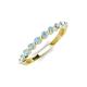 3 - Venice 2.50 mm Round Aquamarine 11 Stone Wedding Band 