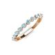 3 - Venice 2.50 mm Round Aquamarine 11 Stone Wedding Band 