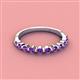 2 - Venice 2.50 mm Round Amethyst 11 Stone Wedding Band 