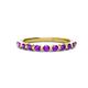 1 - Venice 2.50 mm Round Amethyst 11 Stone Wedding Band 