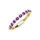 3 - Venice 2.50 mm Round Amethyst 11 Stone Wedding Band 