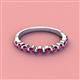 2 - Venice 2.50 mm Round Rhodolite Garnet 11 Stone Wedding Band 