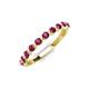 3 - Venice 2.50 mm Round Rhodolite Garnet 11 Stone Wedding Band 